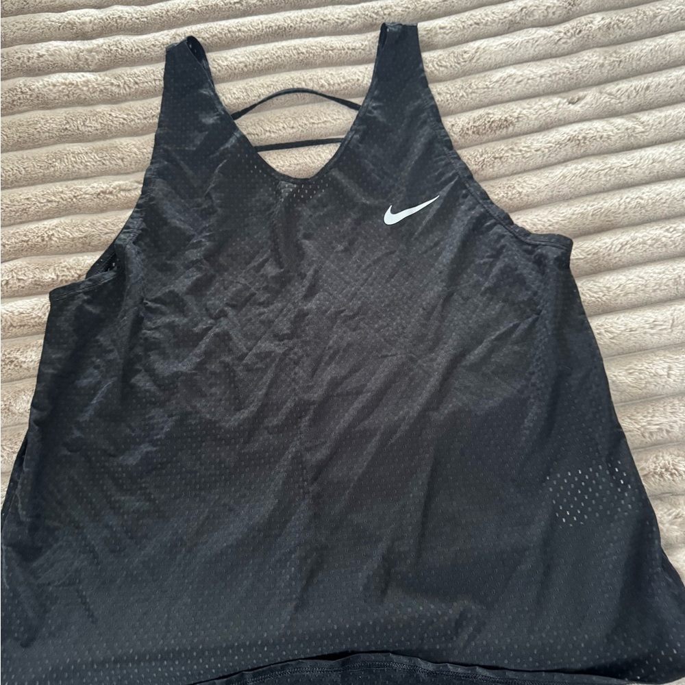 Nike Black Sleeveless Top with White Logo